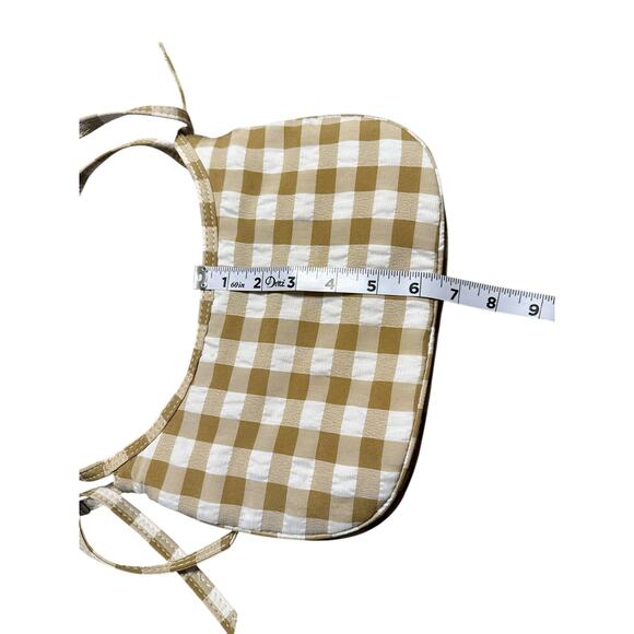 Zara Tan and White Gingham Small Shoulder Bag - Picture 6 of 6